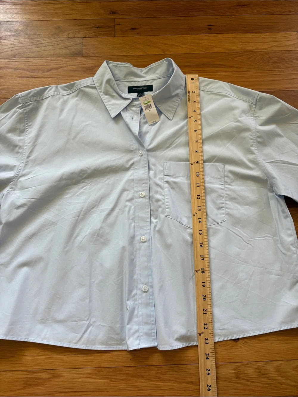 Banana Republic Light Blue Button Front Cotton Shirt XL NWT Oversized Pocket Top